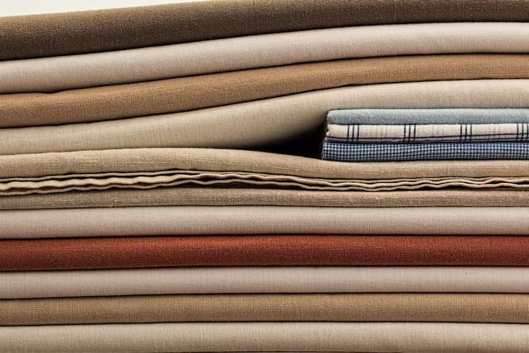 Bed linen folded up neatly after being cleaned and ironed